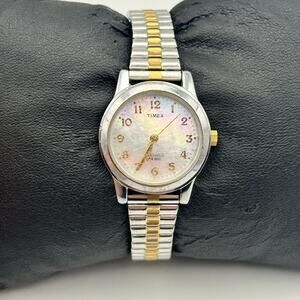 Timex Indiglo Mother of Pearl Dial, Two-Tone Stainless-Steel Quartz Watch